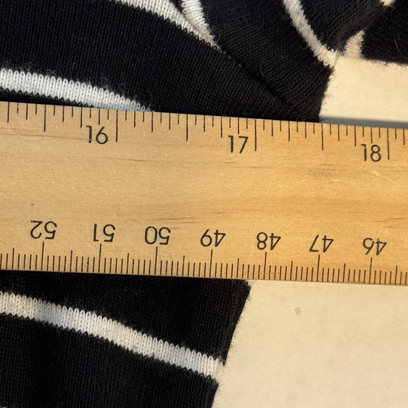 Lauren Ralph Lauren Med Black Gold Stripe Sweater Dress Nautical Button Shoulder - Picture 6 of 9